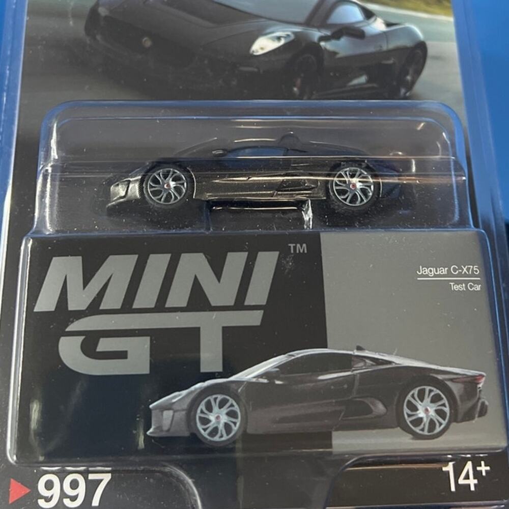 Mini GT Jaguar C-X75 Test Car Black 1:64 Diecast #997 Supercar Collector Model